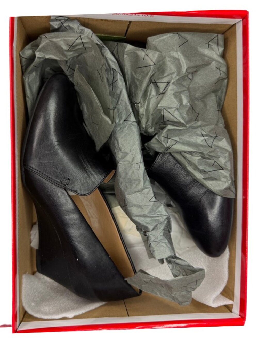 Aerosoles NIB Inner Circle Black Leather Wedge Pumps Heels Slip On Loafer Size 6 - Picture 2 of 9